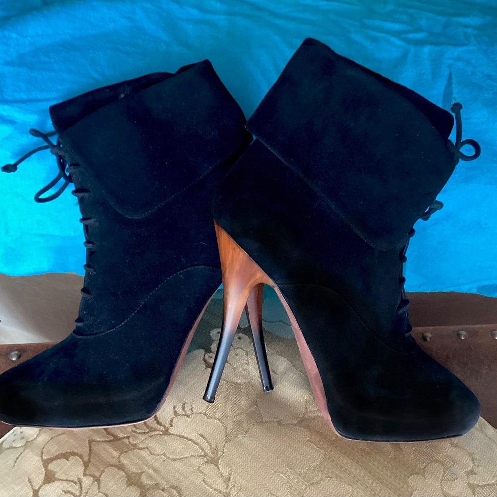 Jean Michel Cazabat Boots Hidden platform Suede France Sz 6.5 -7